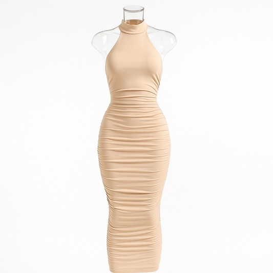 Vestido Midi Halter Fruncido “Eterna”